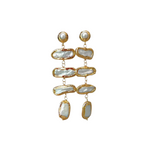 Pearl Bezel Drop Earrings