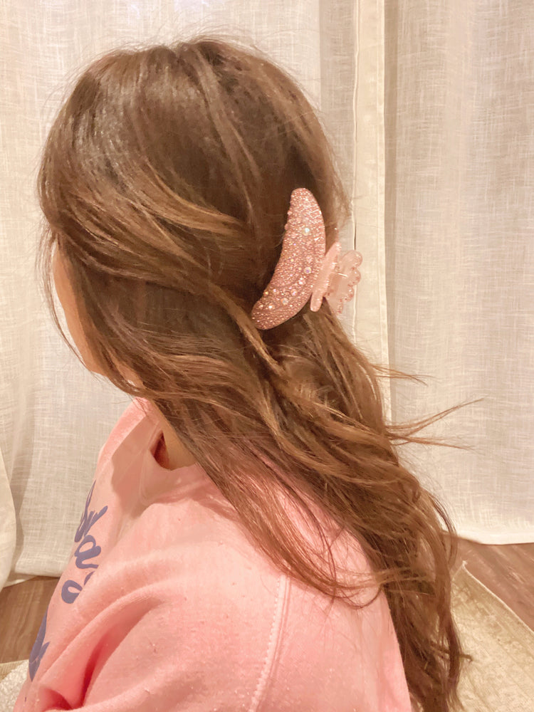 The Paris Rhinestone Hair Claw- Pink