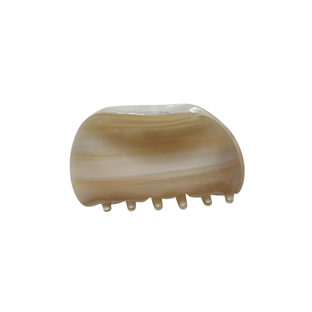 Irregular Shaped Hair Claw in Toffee